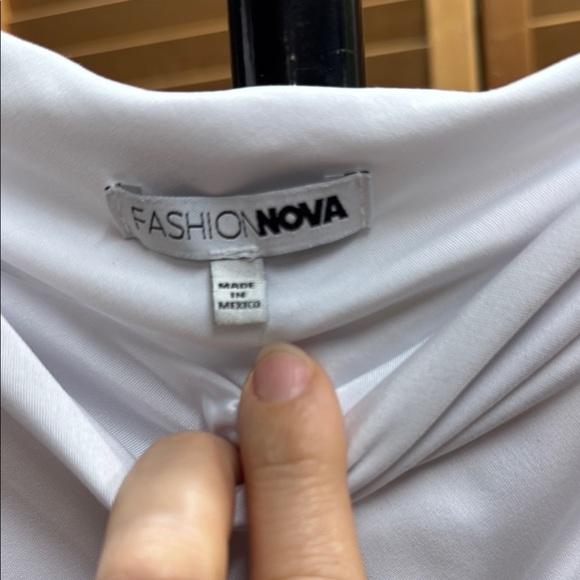 FASHION NOVA.  Elegant White Ruched Dress - Picture 8 of 8